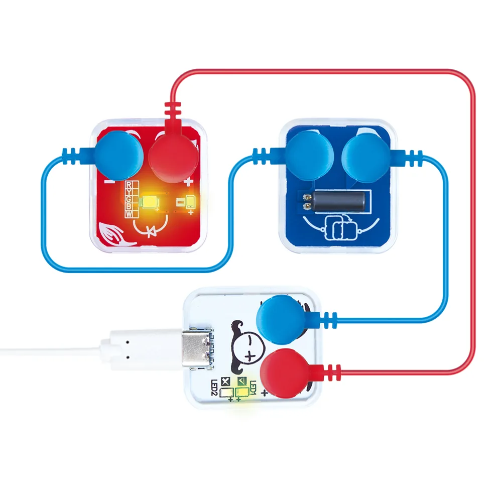 Power block, LED and switch wired in a single loop