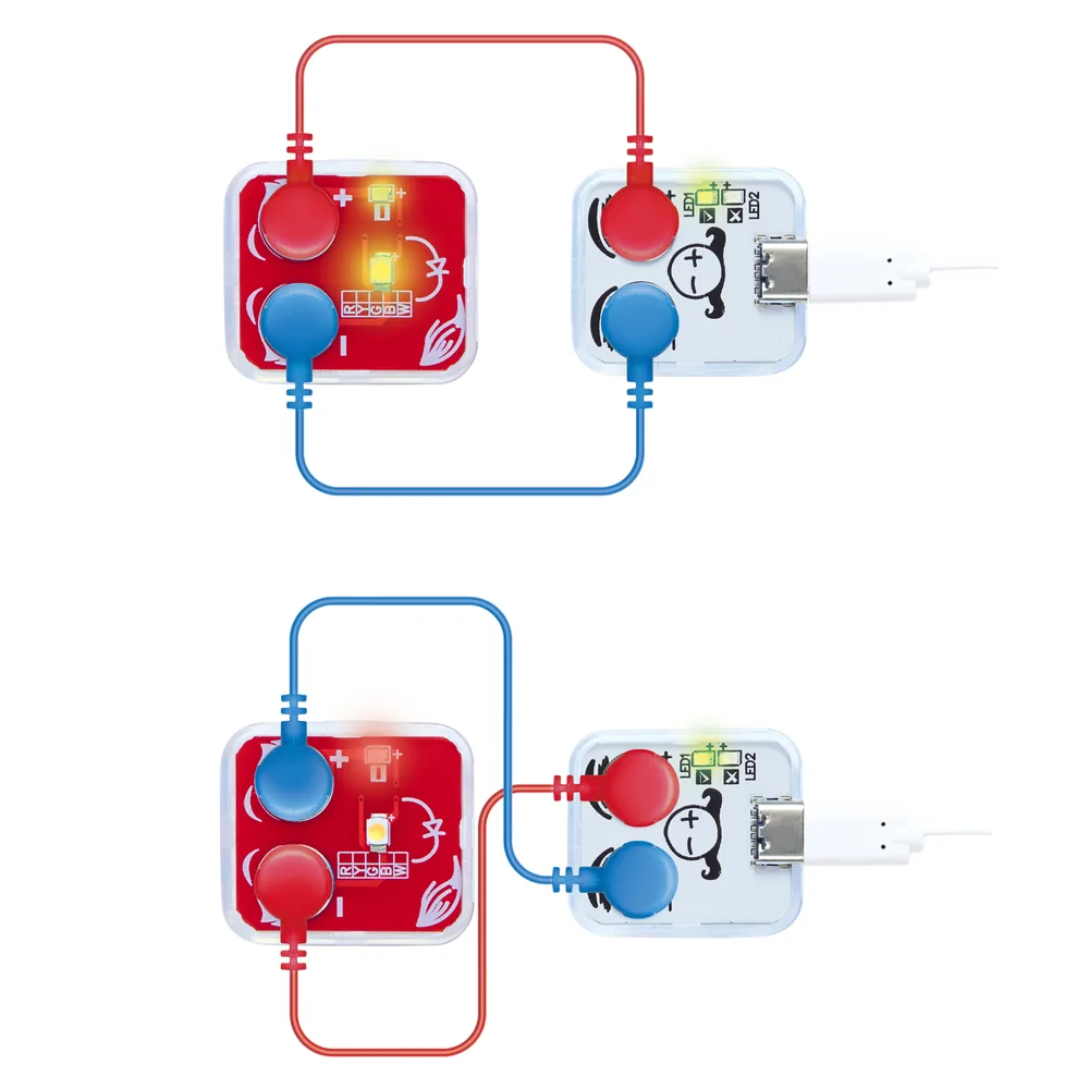 One power block feeding two LED branches