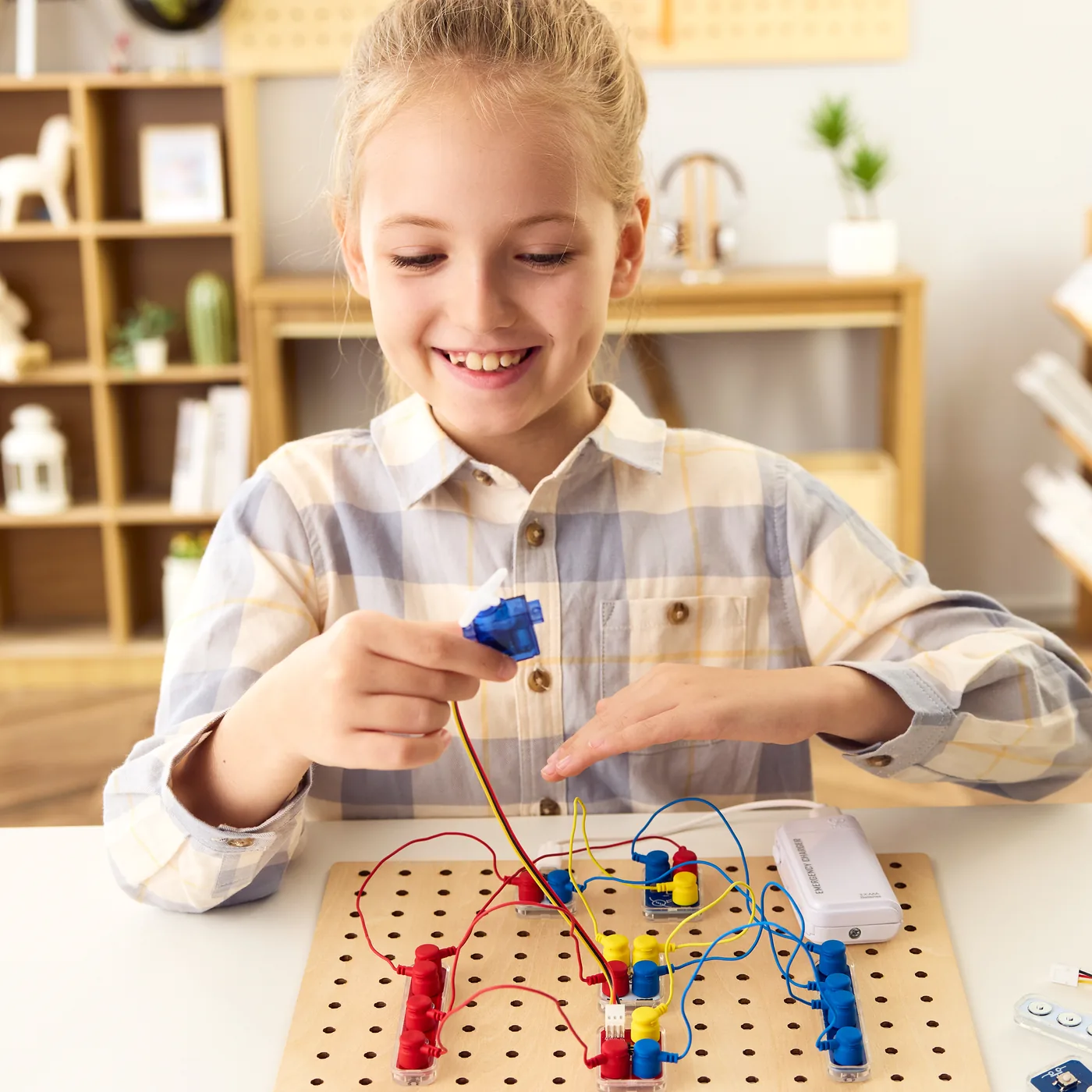 A child building with the Circuit Explorer Boost set