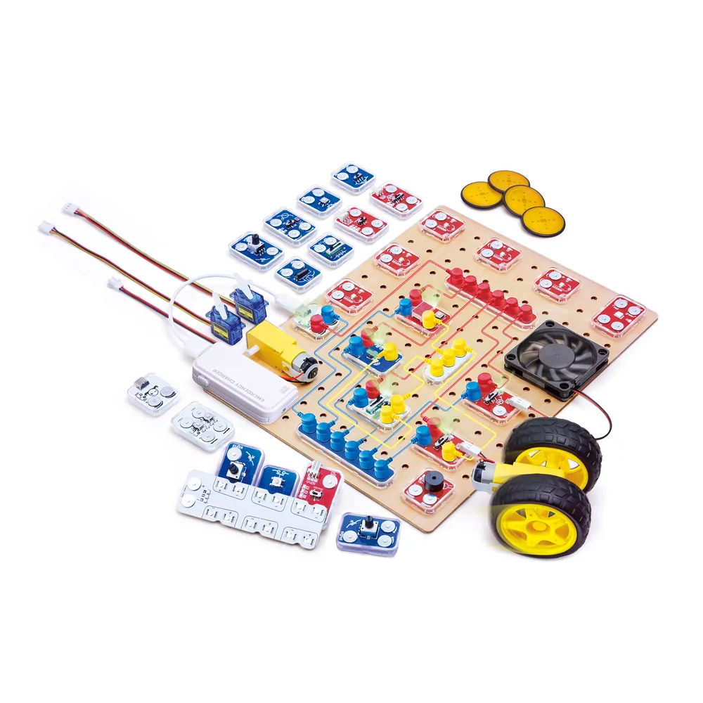 All 31 Circuit Explorer Lab Kit blocks laid out